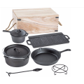 Wholesale Pre-seasoned Dutch Oven Large Skillet Saucepan With Cast Iron Camping Cookware Set